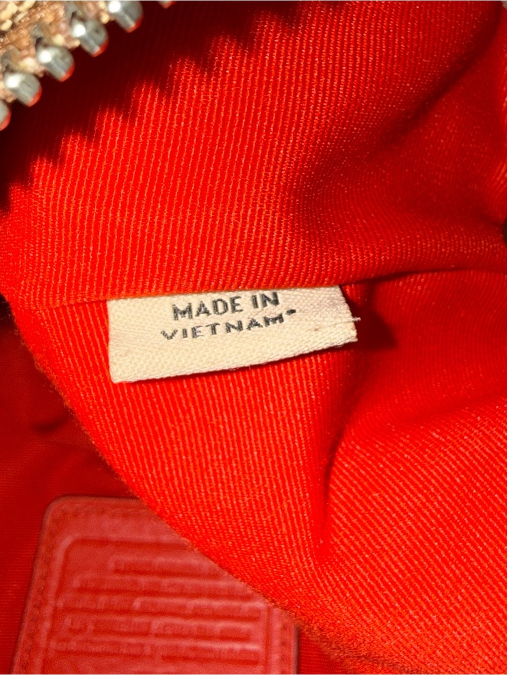 Coach Brown Signature Canvas Hobo with Red Leather Handle and Tag - Picture 14 of 15